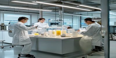 蜜芽专家团队在现代化实验室内对进口奶粉进行质量检测，专业仪器和白大褂彰显严格品控流程