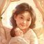蜜芽用户花花妈妈的头像，新手妈妈抱着新生儿，眼神充满爱意，背景为温馨婴儿房